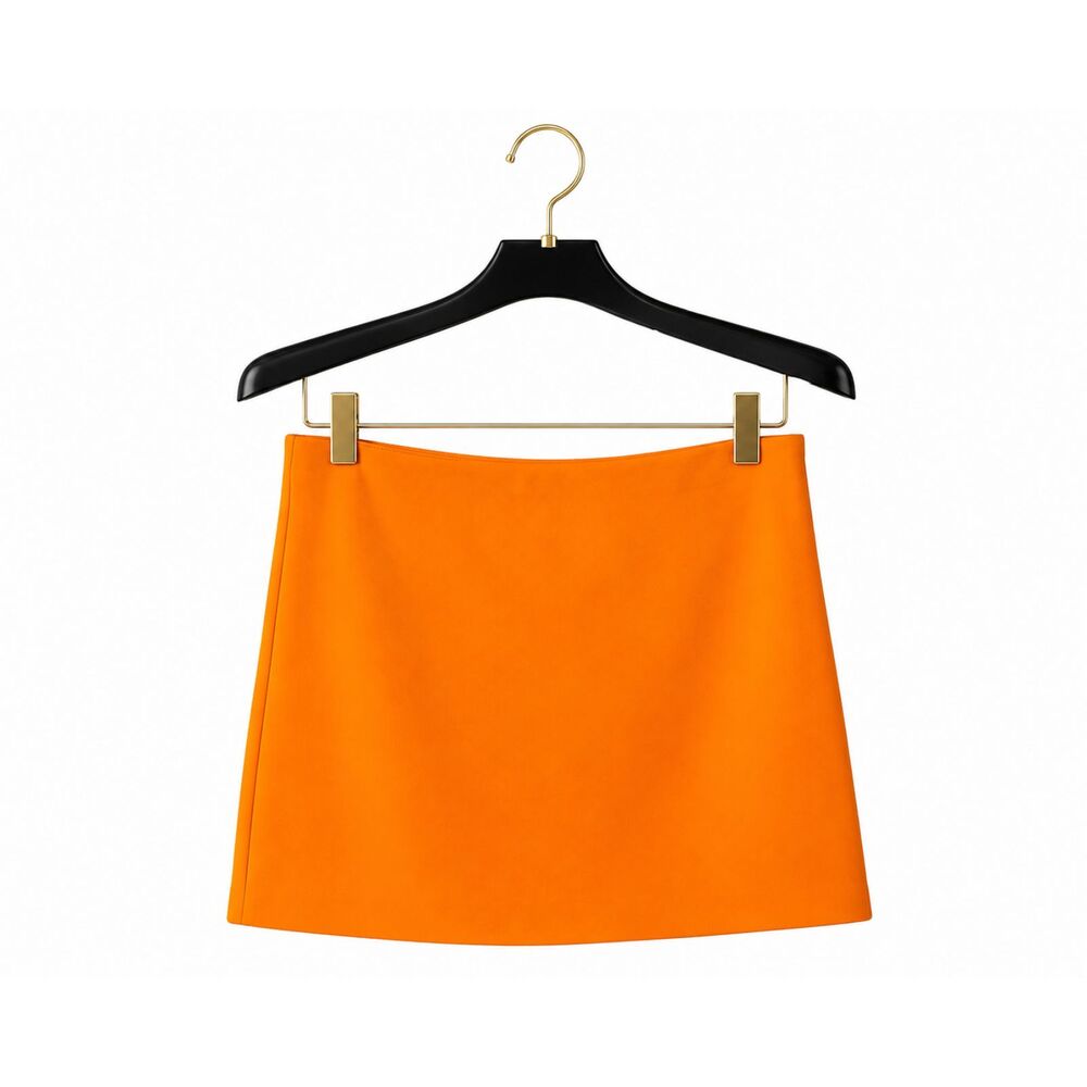 Trendy Bright Orange Mini Skirt | Super Soft Stretchy Y2K Vibe | New with Tags